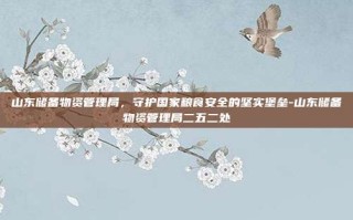 山东储备物资管理局，守护国家粮食安全的坚实堡垒-山东储备物资管理局二五二处