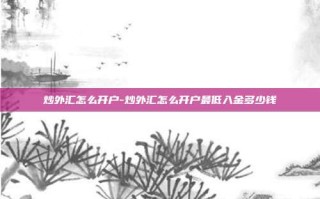 炒外汇怎么开户-炒外汇怎么开户最低入金多少钱