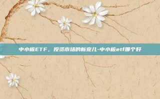 中小板ETF，投资市场的新宠儿-中小板etf哪个好