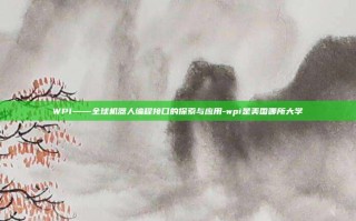 WPI——全球机器人编程接口的探索与应用-wpi是美国哪所大学