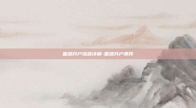 盈透开户流程详解-盈透开户条件