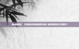 神洲数码，引领科技潮流的先锋-神州数码公司简介