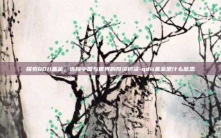 探索QDII基金，连接中国与世界的投资桥梁-qdii基金是什么意思