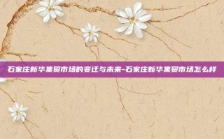 石家庄新华集贸市场的变迁与未来-石家庄新华集贸市场怎么样