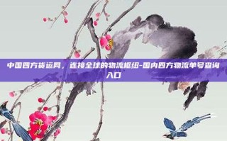 中国四方货运网，连接全球的物流枢纽-国内四方物流单号查询入口