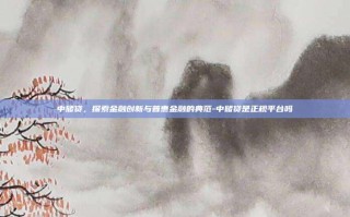 中储贷，探索金融创新与普惠金融的典范-中储贷是正规平台吗