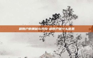 副账户的奥秘与风险-副账户是什么意思