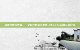 探索比特币中国，一个时代的货币变革-BTCChina现在叫什么