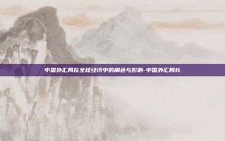中国外汇局在全球经济中的角色与影响-中国外汇局长