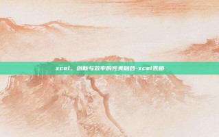 xcel，创新与效率的完美融合-xcel表格