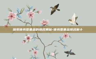 探索债券型基金的排名奥秘-债券型基金排名前十