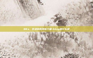 BKs，区块链的革新力量-bksp是什么键