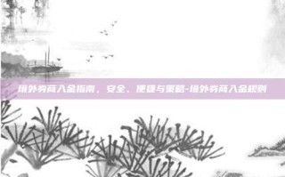 境外券商入金指南，安全、便捷与策略-境外券商入金规则