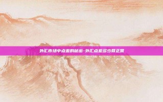 外汇市场中点差的秘密-外汇点差多少算正常