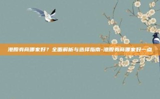 港股券商哪家好？全面解析与选择指南-港股券商哪家好一点