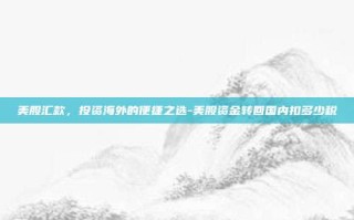 美股汇款，投资海外的便捷之选-美股资金转回国内扣多少税
