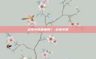 众安小贷靠谱吗？-众安小贷