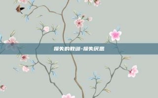 损失的教训-损失厌恶