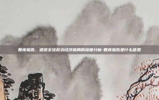 智库报告，透视全球政治经济格局的深度分析-智库报告是什么意思