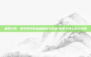 信用卡网，数字时代的金融便利与风险-信用卡网上怎么办理