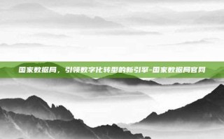 国家数据局，引领数字化转型的新引擎-国家数据局官网