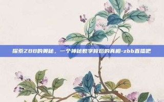 探索ZBB的奥秘，一个神秘数字背后的真相-zbb直播吧