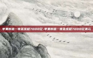 苹果市值一夜蒸发超7000亿-苹果市值一夜蒸发超7000亿美元