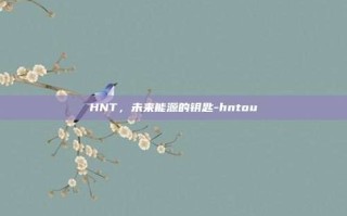 HNT，未来能源的钥匙-hntou