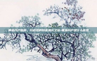 黄金开户指南，开启您的财富增长之旅-黄金开户是什么意思