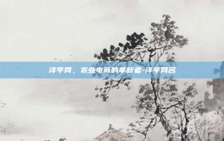 洋芋网，农业电商的革新者-洋芋网名