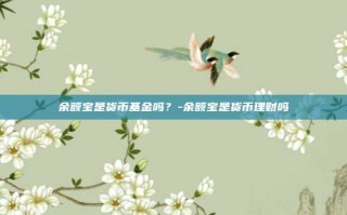 余额宝是货币基金吗？-余额宝是货币理财吗