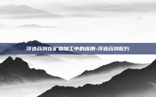 浮选药剂在矿物加工中的应用-浮选药剂配方
