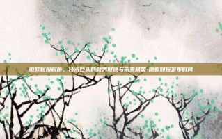 微软财报解析，技术巨头的财务健康与未来展望-微软财报发布时间