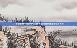 广告录音制作的艺术与实践-广告录音制作免费软件下载