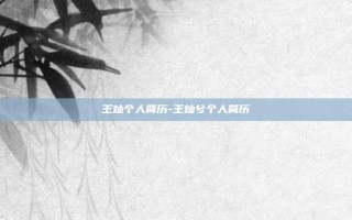 王灿个人简历-王灿兮个人简历