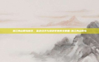 浙江舟山群岛新区，蓝色经济与绿色梦想的交响曲-浙江舟山群岛