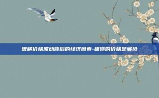 硫磺价格波动背后的经济因素-硫磺的价格是多少