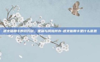 透支信用卡的双刃剑，便利与风险并存-透支信用卡是什么意思