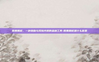 股票期权，一种激励与风险共担的金融工具-股票期权是什么意思