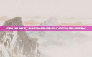 巴西比特币洗钱案，数字时代的金融犯罪新形式-巴西比特币洗钱案例分析