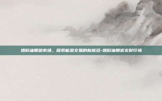 燃料油期货市场，探索能源交易的新前沿-燃料油期货实时行情
