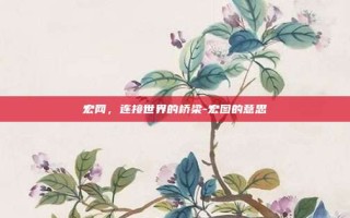 宏网，连接世界的桥梁-宏图的意思