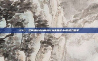 BTG，区块链技术的革新与未来展望-bt狗游戏盒子