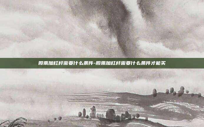 股票加杠杆需要什么条件-股票加杠杆需要什么条件才能买-第1张图片-欧易官网APP下载 股票加杠杆需要什么条件-股票加杠杆需要什么条件才能买-第1张图片-欧易官网APP下载