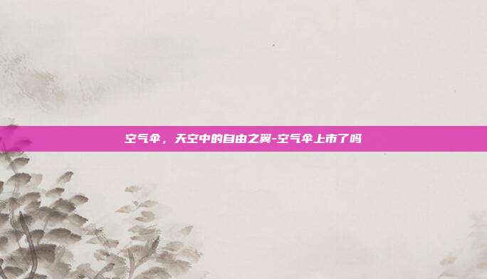 空气伞，天空中的自由之翼-空气伞上市了吗-第1张图片-欧易官网APP下载