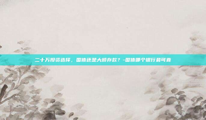 二十万投资选择，国债还是大额存款？-国债哪个银行最可靠-第1张图片-欧易官网APP下载