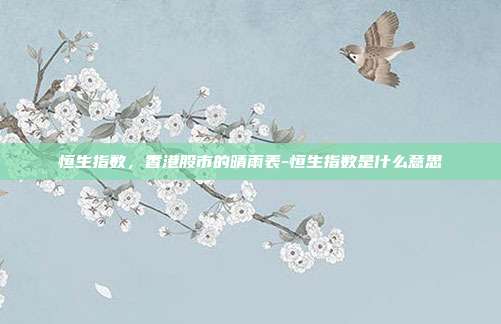 恒生指数,香港股市的晴雨表-恒生指数是什么意思-第1张图片-欧易官网APP下载 恒生指数,香港股市的晴雨表-恒生指数是什么意思-第1张图片-欧易官网APP下载