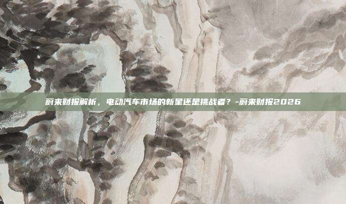 蔚来财报解析，电动汽车市场的新星还是挑战者？-蔚来财报2026-第1张图片-欧易官网APP下载
