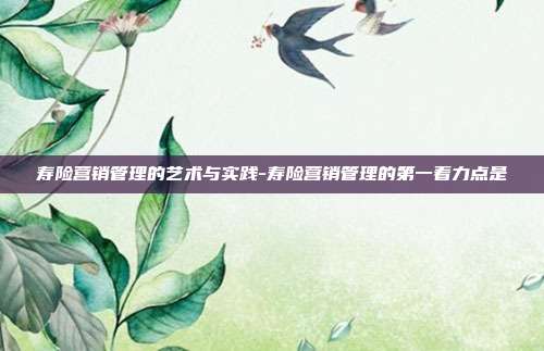寿险营销管理的艺术与实践-寿险营销管理的第一着力点是-第1张图片-欧易官网APP下载