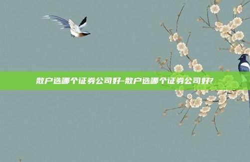 散户选哪个证券公司好-散户选哪个证券公司好?-第1张图片-欧易官网APP下载 散户选哪个证券公司好-散户选哪个证券公司好?-第1张图片-欧易官网APP下载
